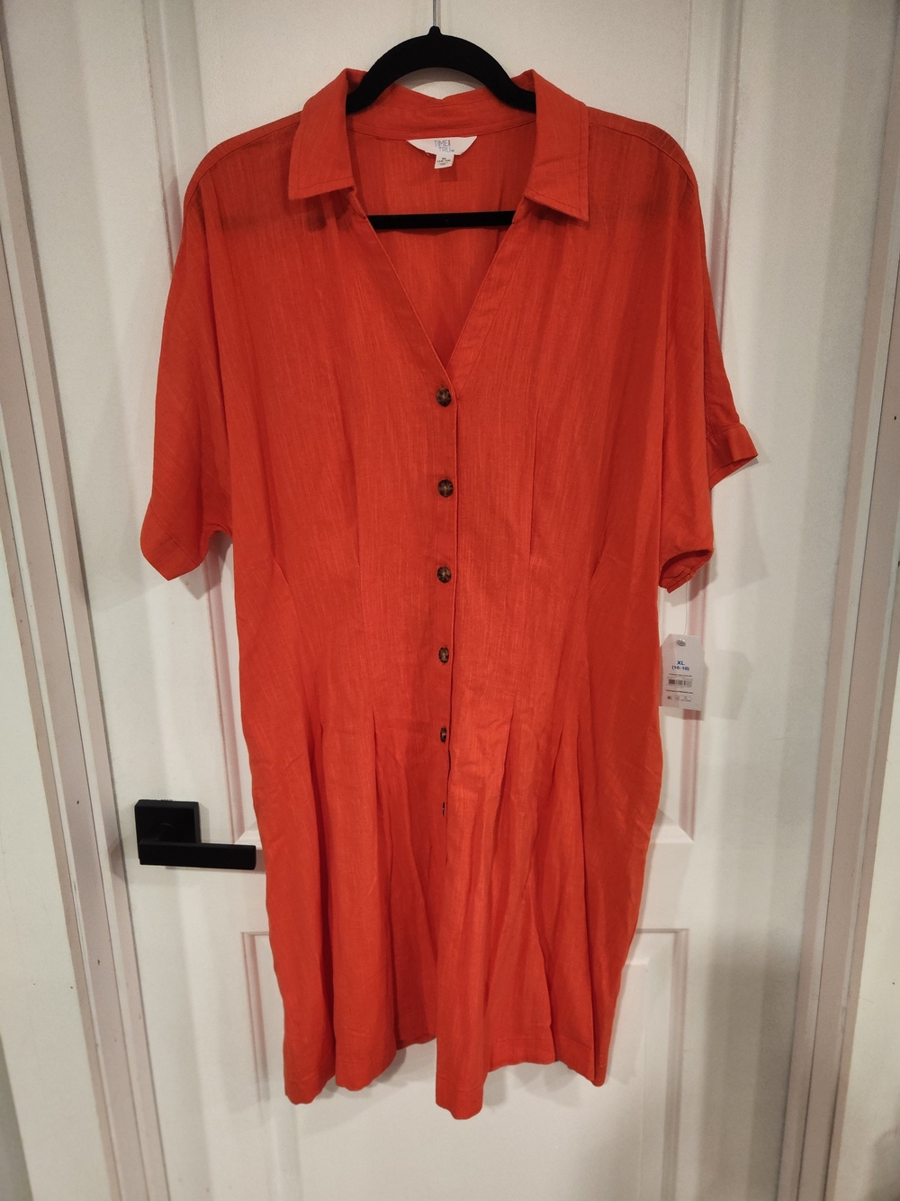 Time and Tru Orange Lava Mini Fit and Flare Dress Size XL (16-18) NWT